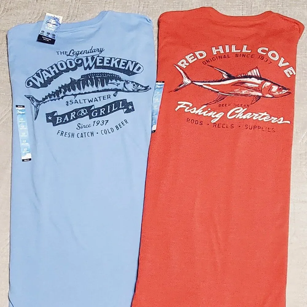 NWT! Bundle -2 Men's IZOD Saltwater Classic/Casual crew shirts Size: Large Tall - Picture 4 of 9